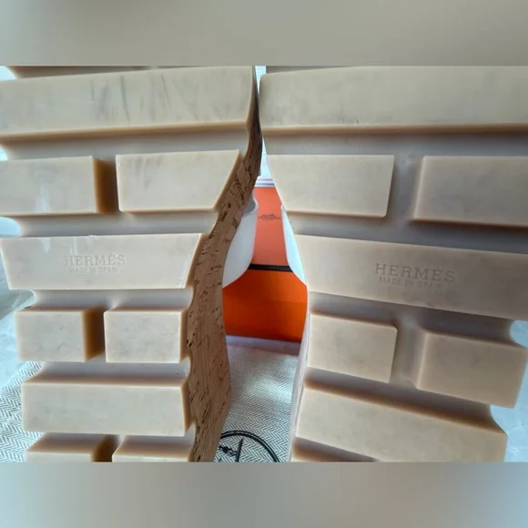 HERMES EZE 30 white leather  sandals. Size 39. US 9,5 - Picture 11 of 14